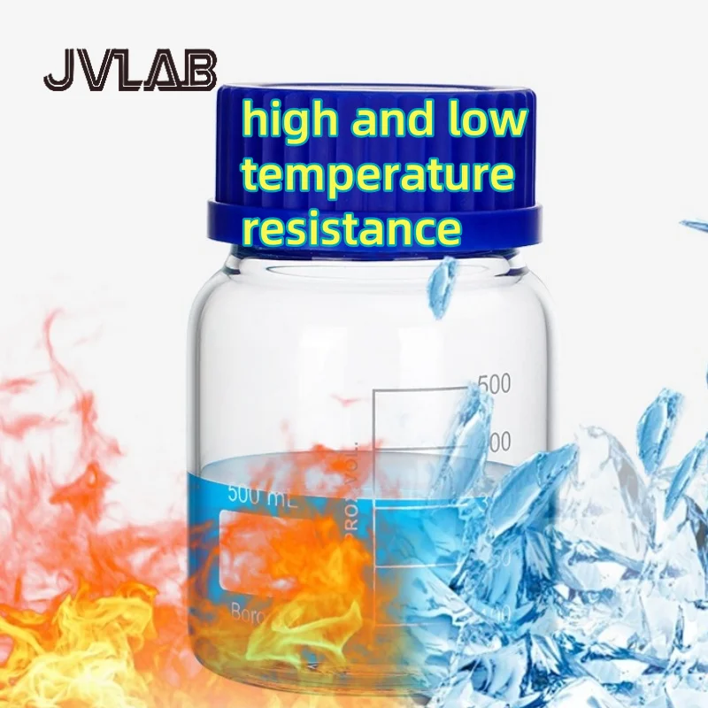 

GL80 Reagent Bottle Transparent Brown Wide Mouth Bottle Anti Slip And Leak Proof 250/500ml Clear Boro3.3 Lab JVLAB