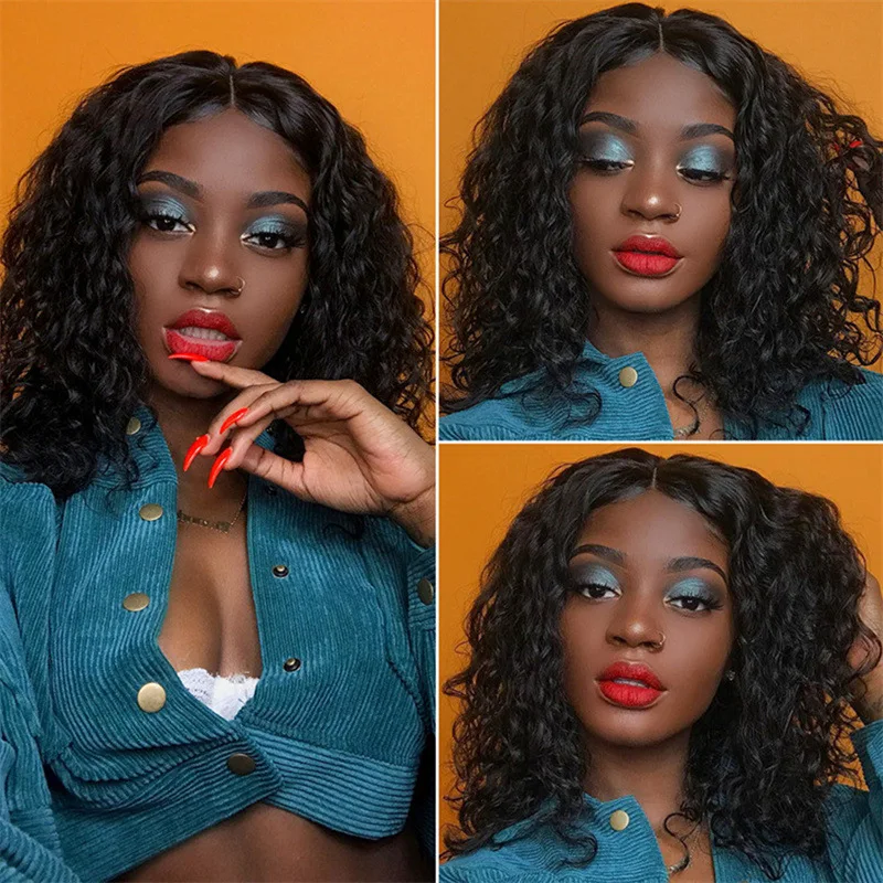 European and American women's short hair black fluffy explosion head synthetic wig African small curls synthetic hairpiece