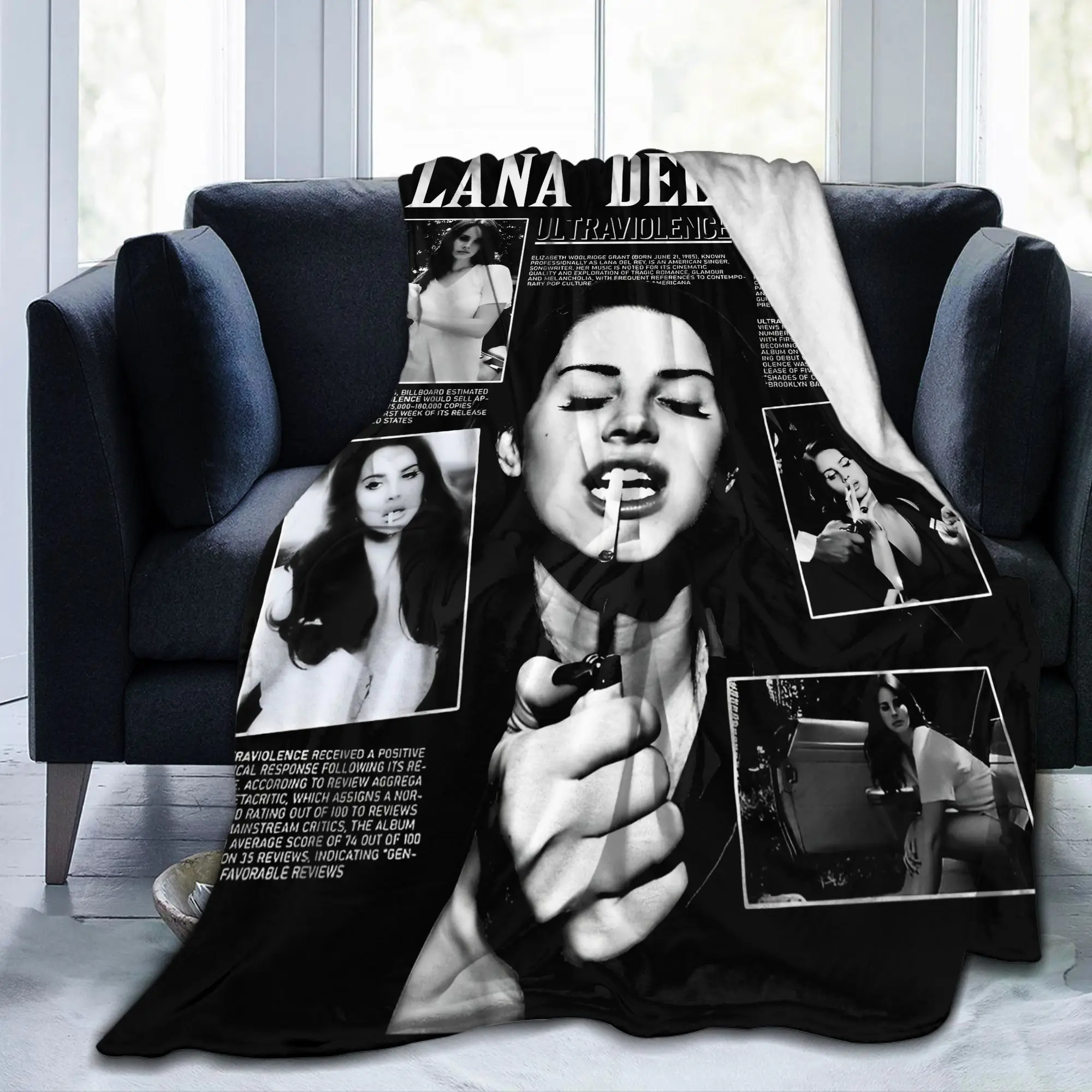 لانا ديل ري المغني الفانيلا رمي البطانيات ألبوم الموسيقى Ldr الإبحار للفراش بطانية محبوكة سيارة سوبر لينة متعددة الوظائف