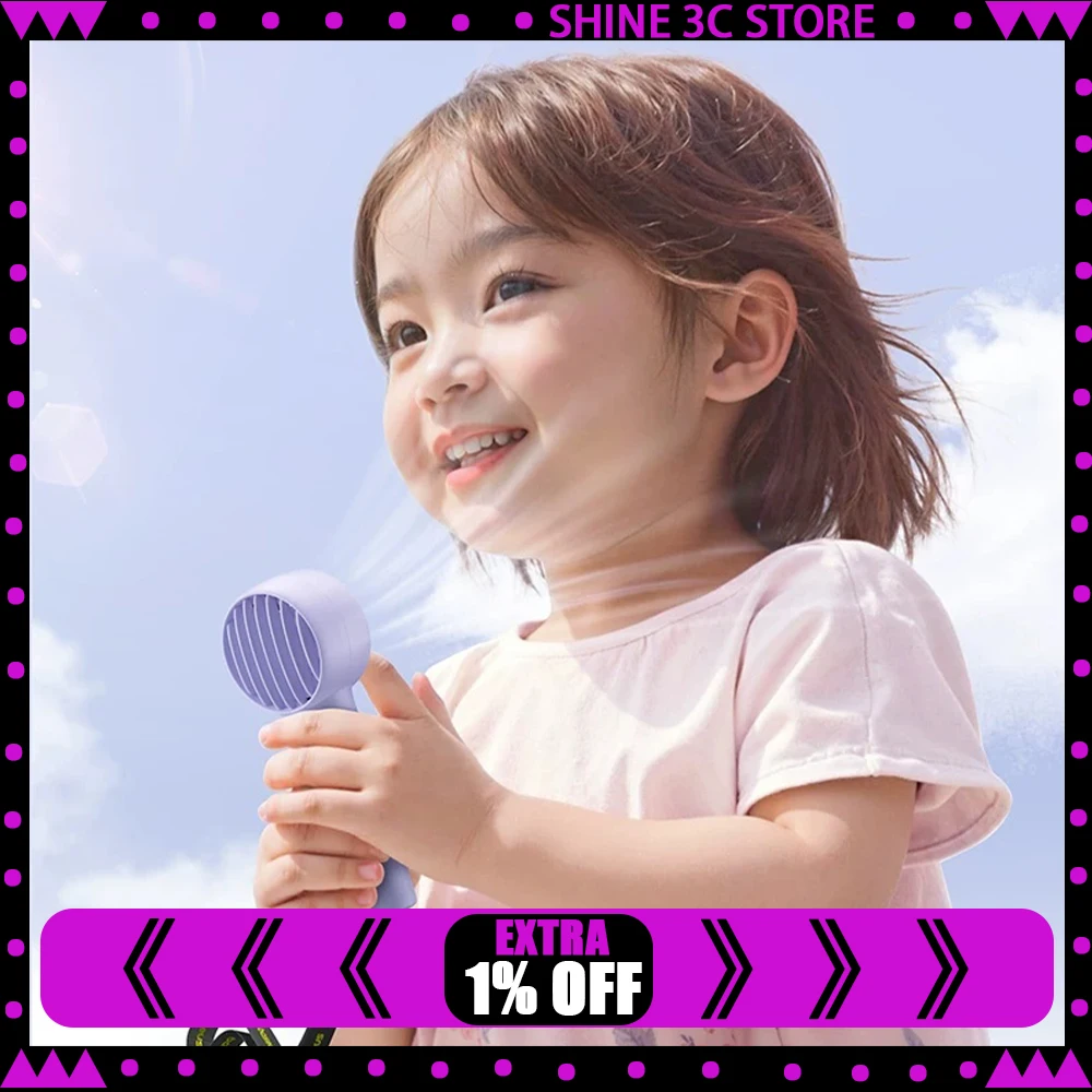 BASEUS GoTrip DT1 Handheld Small Fan Five Blade Turbine Engine Handheld Fan 1200mAh Long Battery Life Low Noise Light Weight
