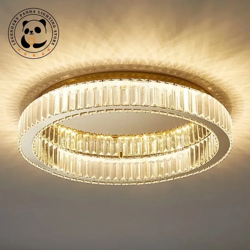 

Light Luxury Crystal Lamp Master Bedroom Ceiling Lamp Postmodern Simple Study Kitchen Lamp Personality Net Red Living Room Lamps