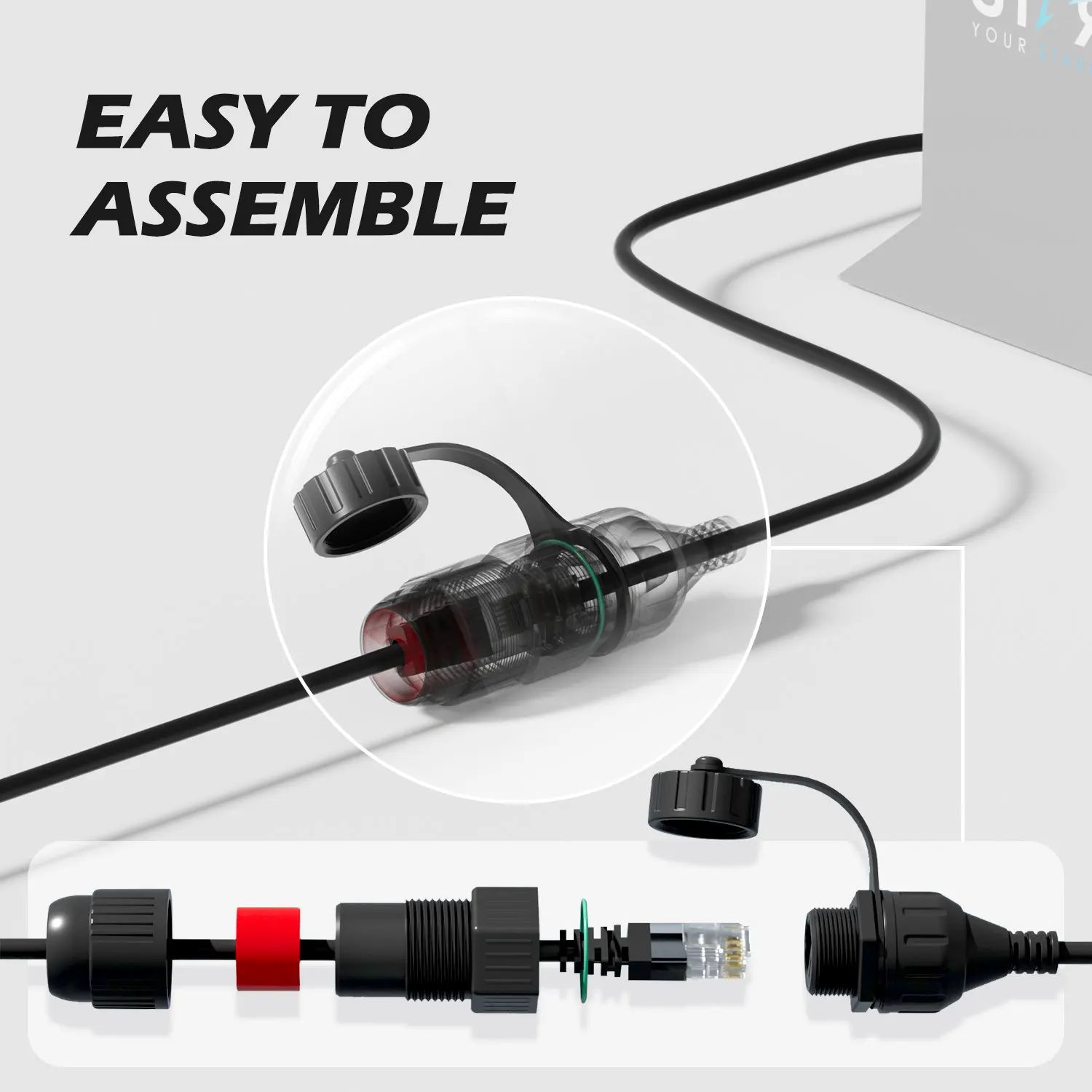 STARGEAR-adaptador de enchufe SPX a RJ45, conector hembra RJ45, resistente al agua, para Starlink V2, Dishy y Router