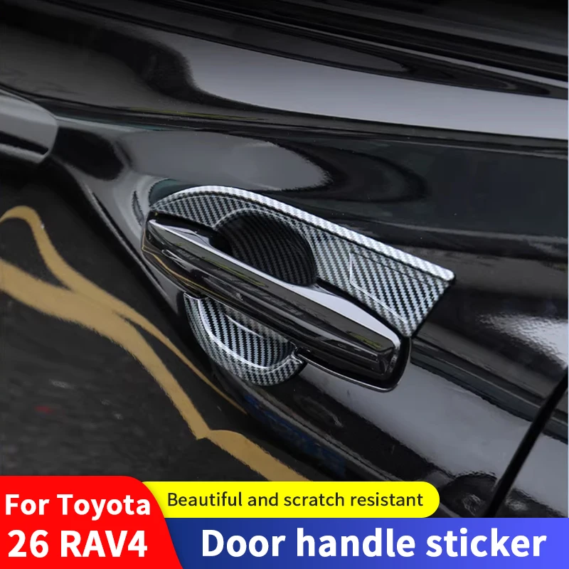 

Накладки на ручки дверей QHCP из АБС-пластика, декоративные наклейки на внешние ручки, защита от царапин, подходят для Toyota RAV4 2026, внешний аксессуар