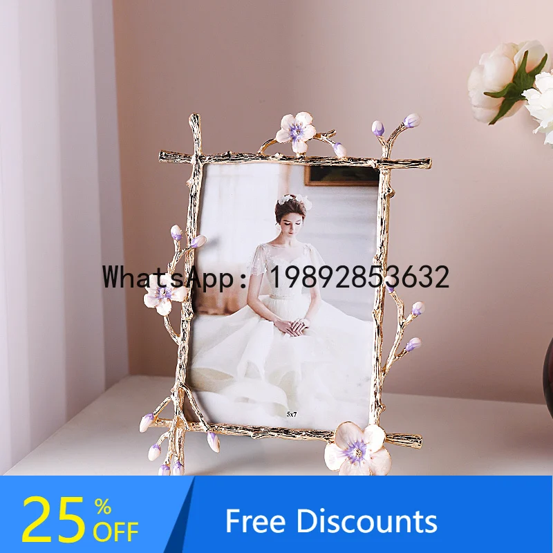 

Креативная металлическая фоторамка в американском стиле, свадебная фоторамка, стенд, элитный светильник, роскошный орнамент