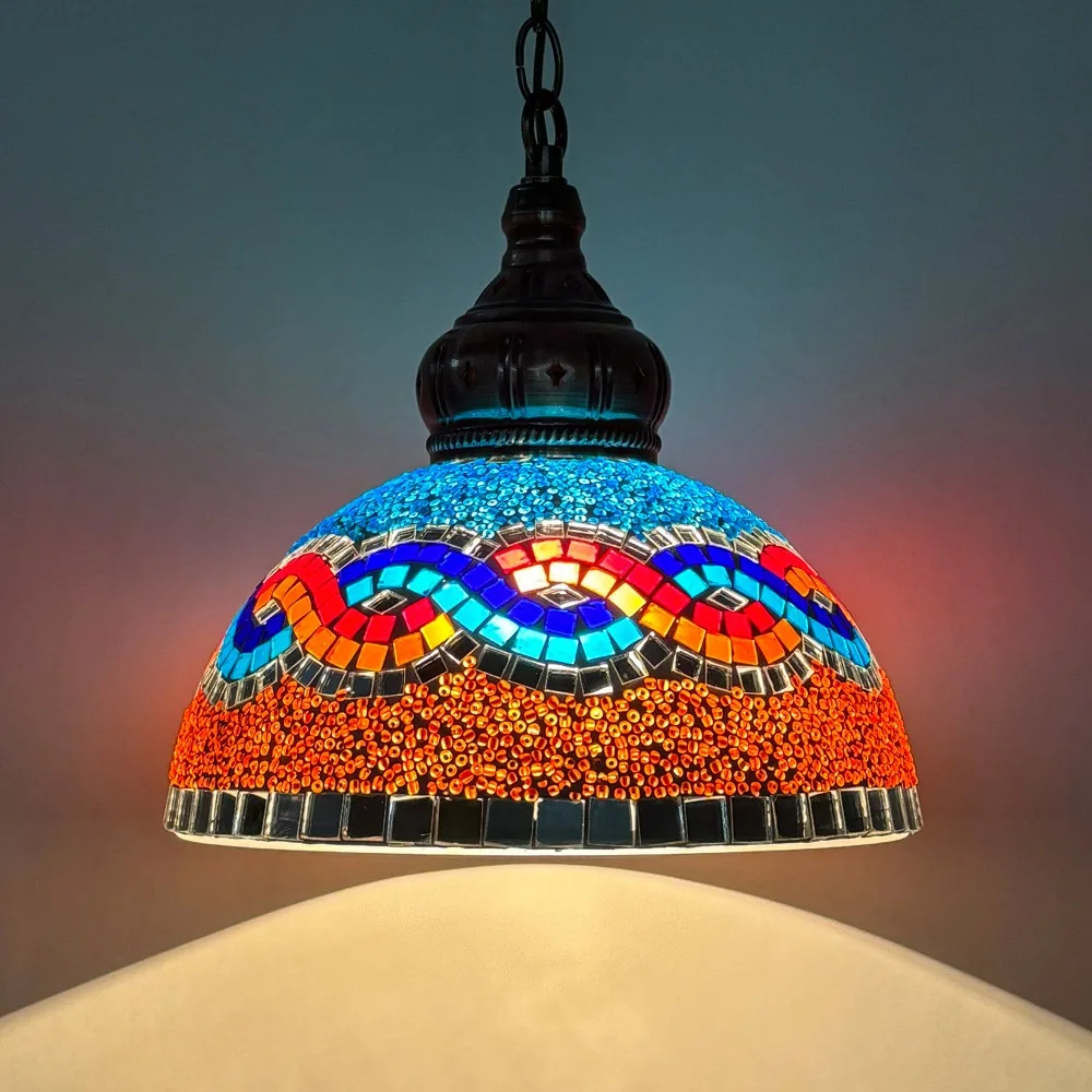 

Medieval Style Restaurant Hotel Chandelier Bedroom Aisle Color Glass Chandelier South East Asia Corridor Light