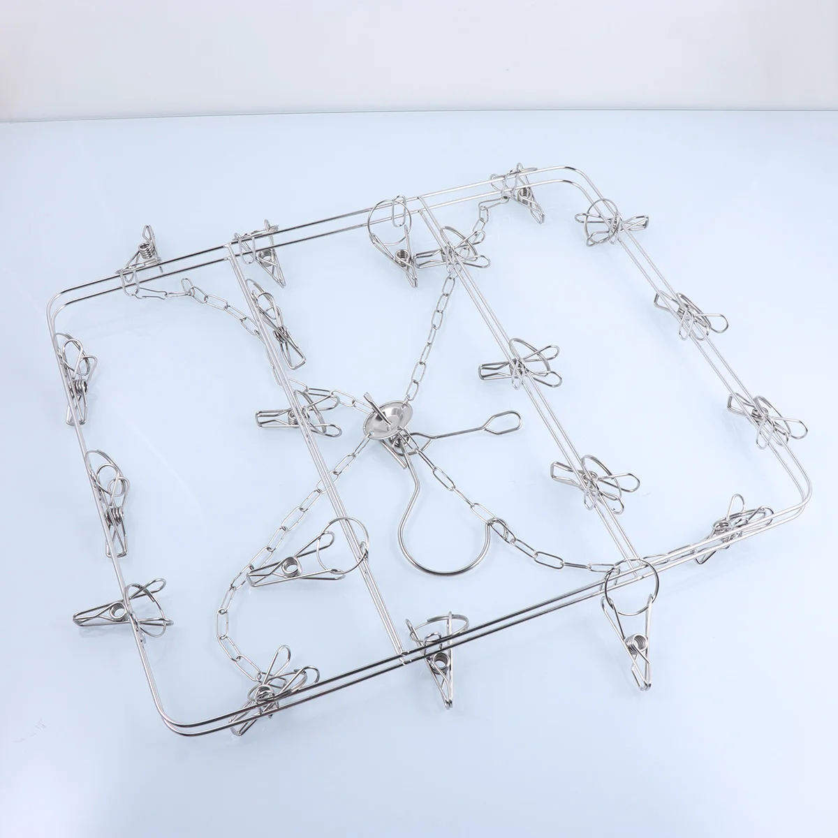 

Windproof Hook Clothes Rack Clamp-on Drying for Sock Clip Hanger Laundry Stainless Steel Hanging