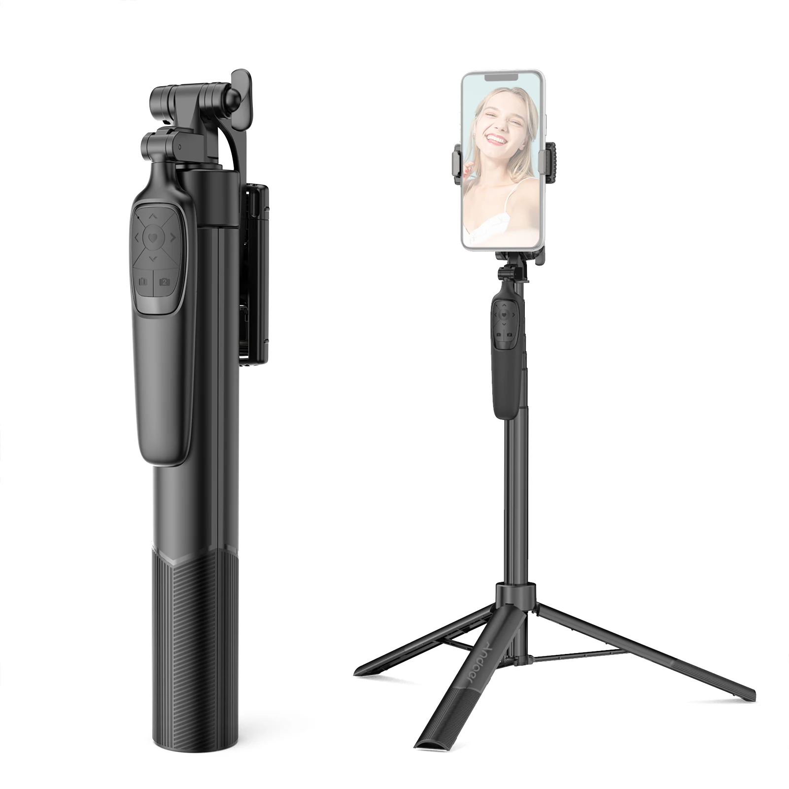 Andoer-Palo de Selfie A65, soporte extensible máx. 160cm de altura con obturador remoto, trípode de teléfono para Vlog, Selfie, transmisión en vivo