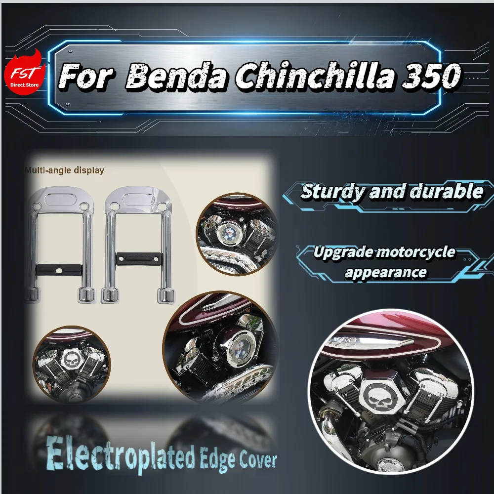 Fit Benda Chinchilla 350 Motorcycle V Engine Chrome Plated Side Panel Set Decoration Guard Modified Parts