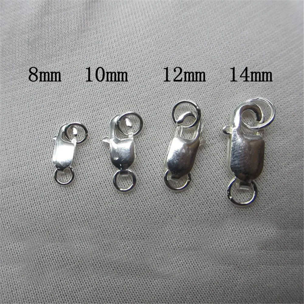 2 unids/lote de cierres Lobser de Plata de Ley 925 con forma cuadrada Simple para joyería DIY, conectores, accesorios hechos a mano