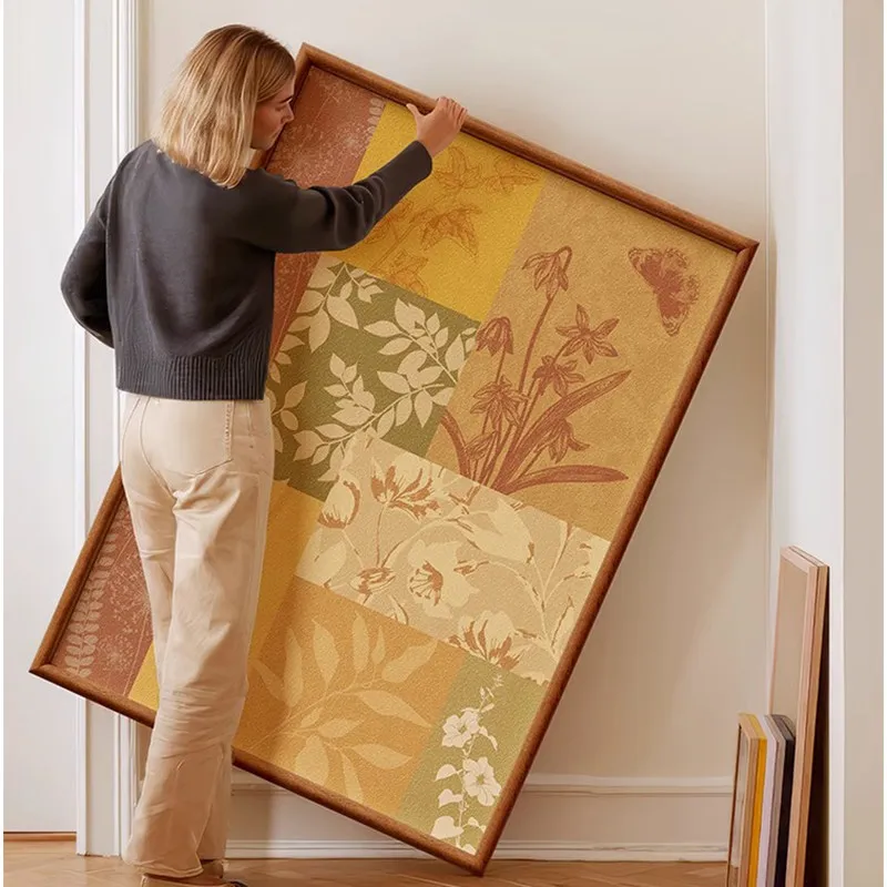 French retro high-end living room decoration painting spring atmosphere dining room entrance wall hanging painting