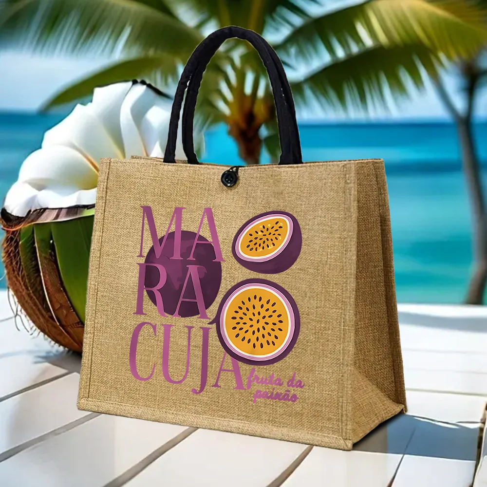Bolso Damengras con Estampado de Pomelo y Diseño de Cítricos Españoles, con Cierre de Broche Es una Bolsa de Playa Perfecta para Viajar y Hacer Compras