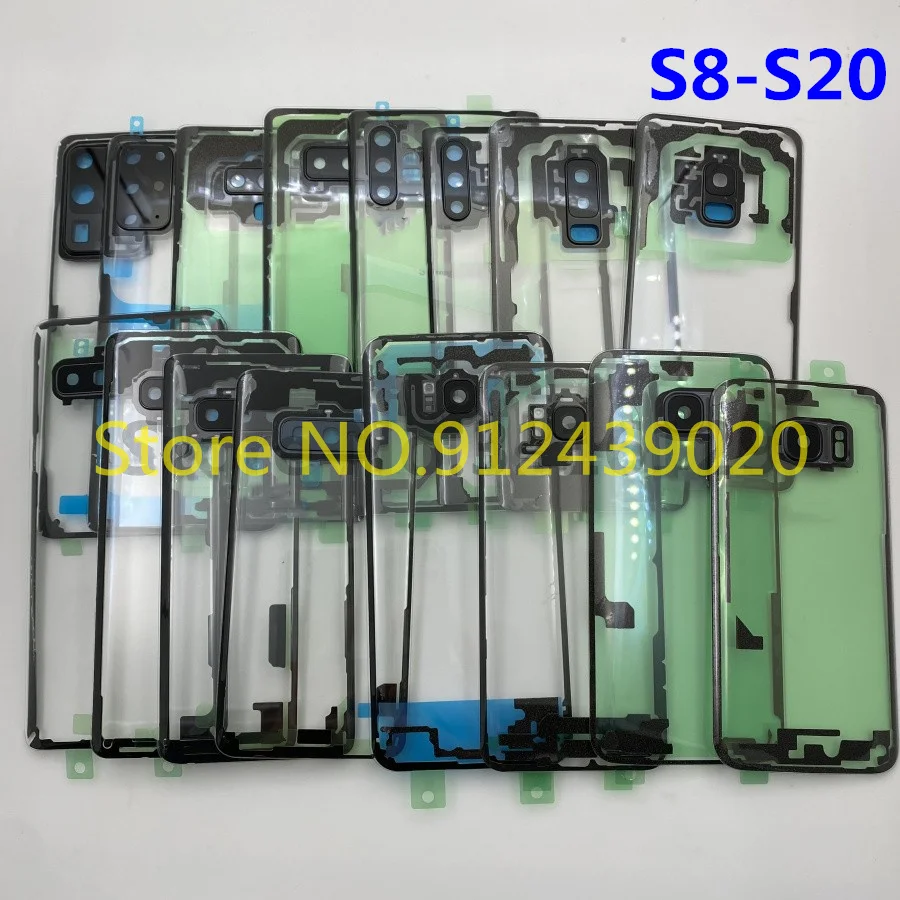 Tempered transparent Glass FOR SAMSUNG Galaxy S20 S10 S9 S8 Plus NOTE10 Back Battery Cover Rear Door Housing Gorilla Panel Part