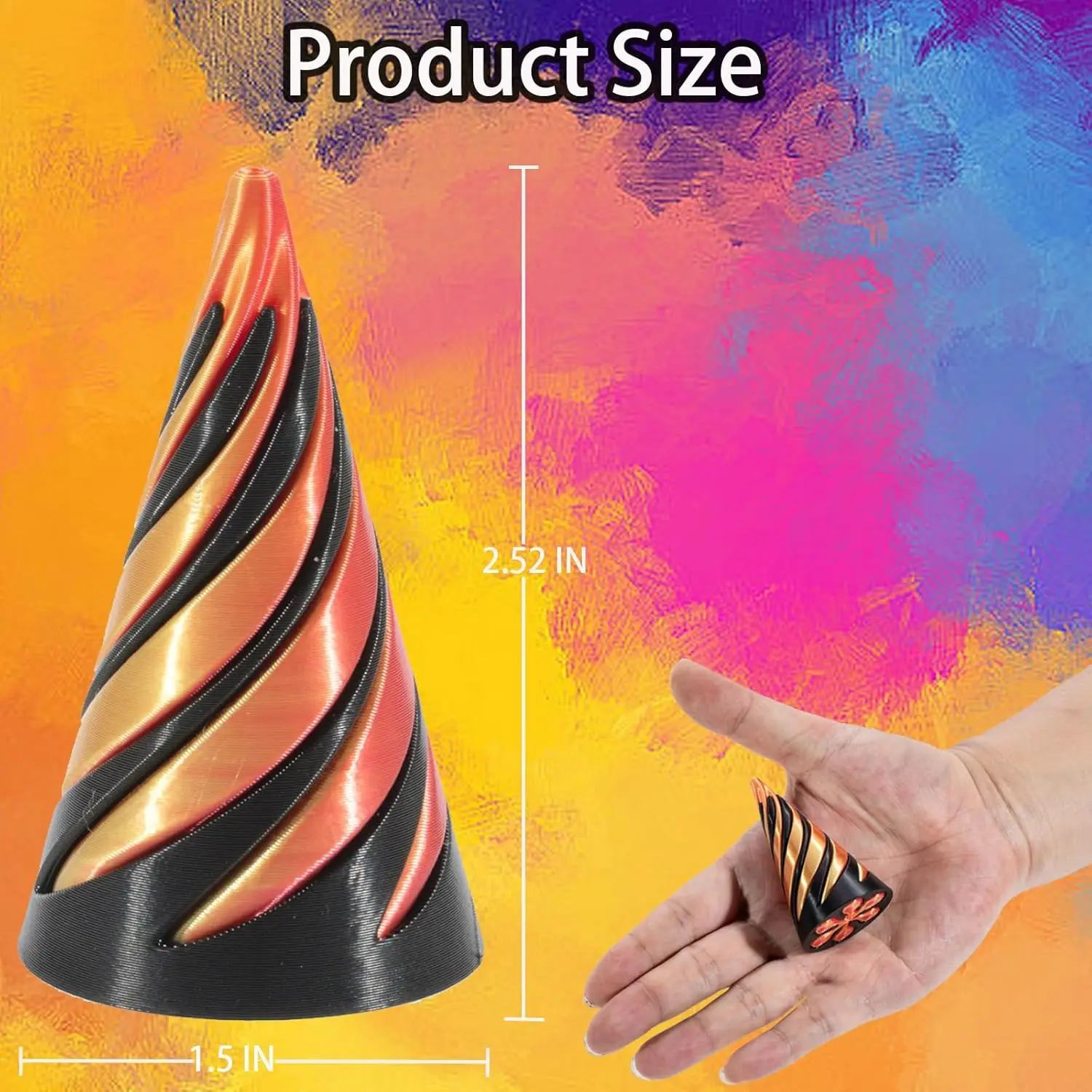 Juguetes Fidget en espiral impresos en 3D, estructura tridimensional giratoria de descompresión, juguete para aliviar el estrés de doble Color con la yema del dedo