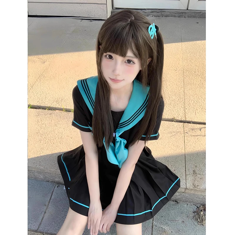 ハイウエストプリーツ学生服スカート-2-点セットコスプレ衣装アニメボーカロイド未来高校女子衣装