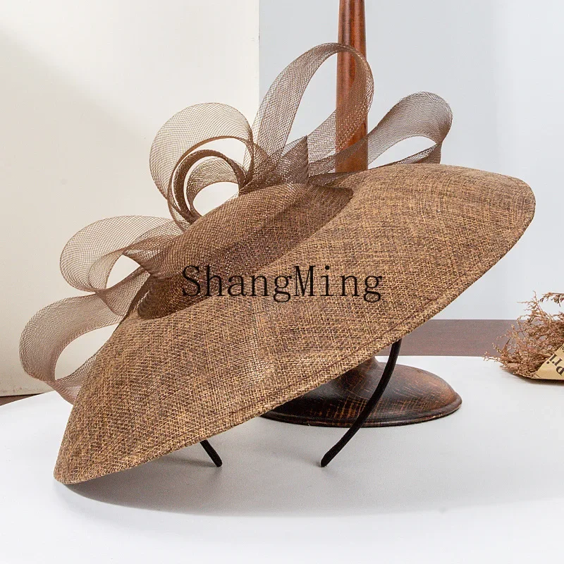 

CL fashion new spring and summer big-brimmed top hat children's retro headgear bow socialite banquet