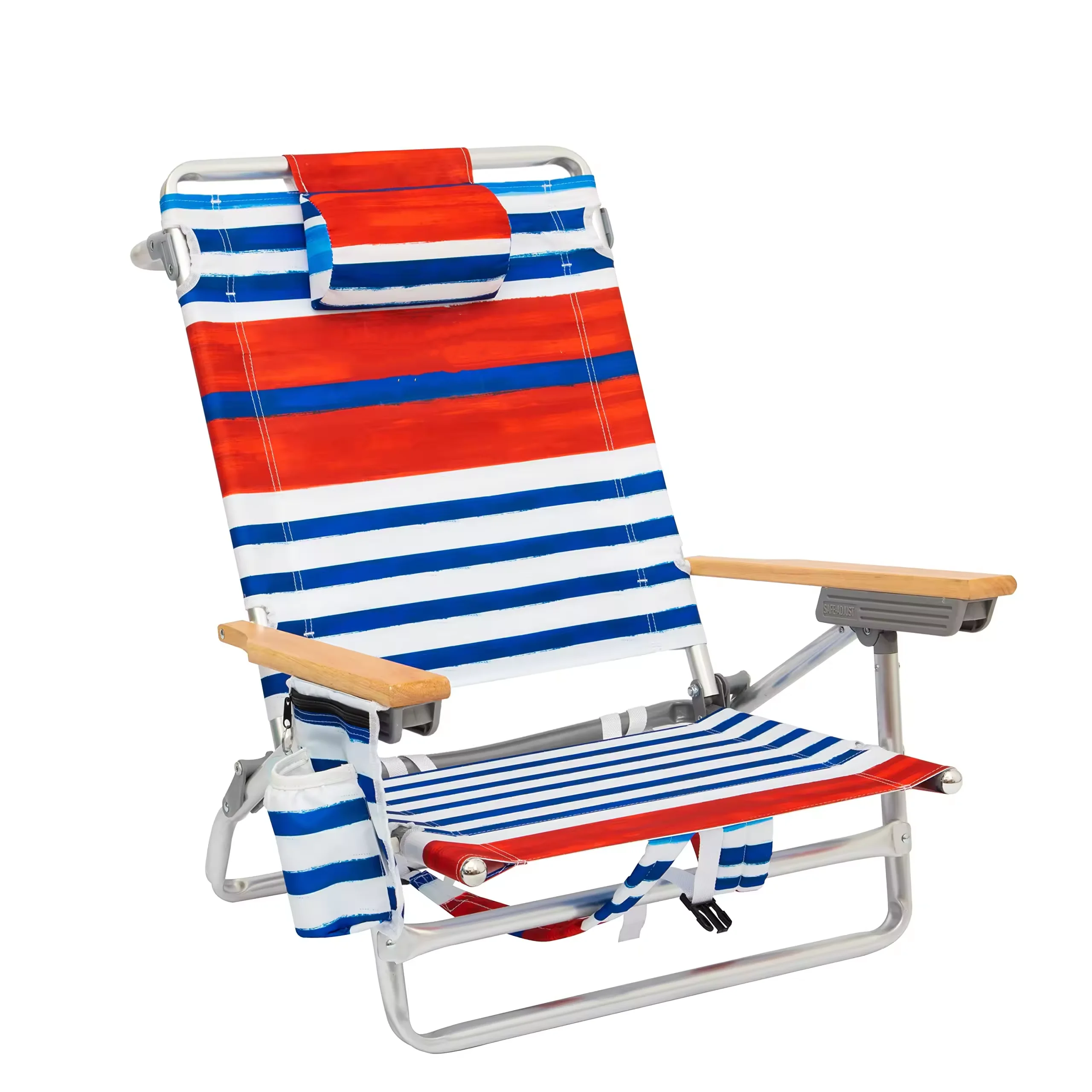 

Outdoor Travel Portable Backpack Beach Chair Foldable Storage Cup Holder With Phone Bag Headrest Camping Chair