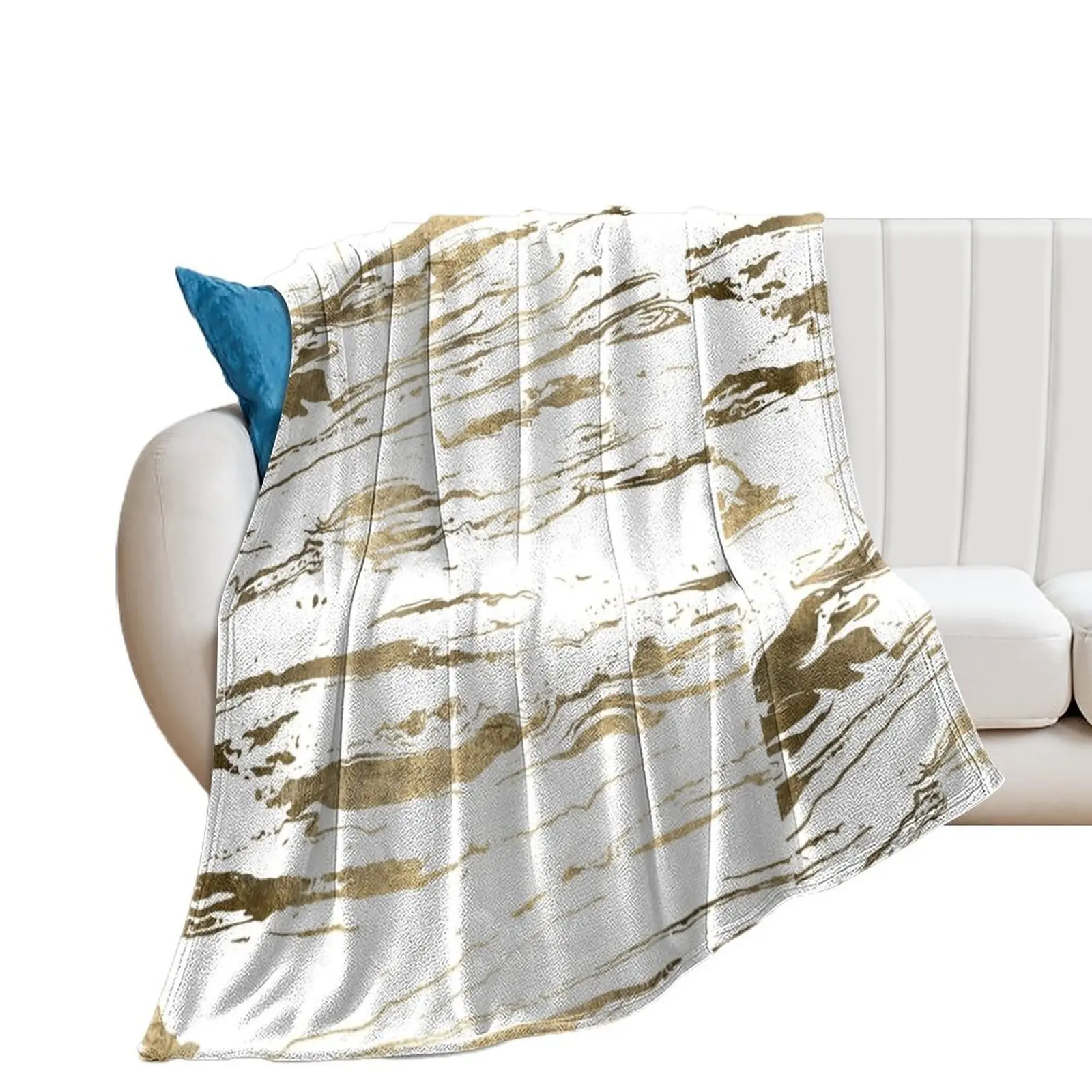 

Gold abstract marbleized paint Throw Blanket Designers Extra Large Throw Soft Beds Shaggy Blankets