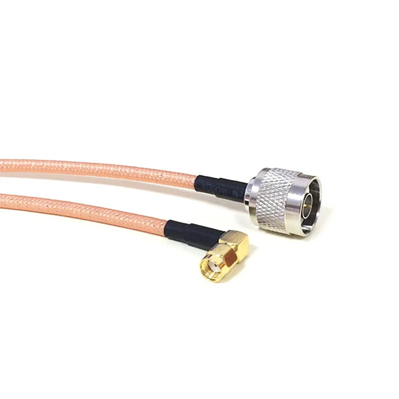 RG142 Coaxial Cable N Male To RP-SMA Right Angle Plug Inner Hole Pigtail Adapter 1m/1.5m/2m Low Loss for Wifi Antenna