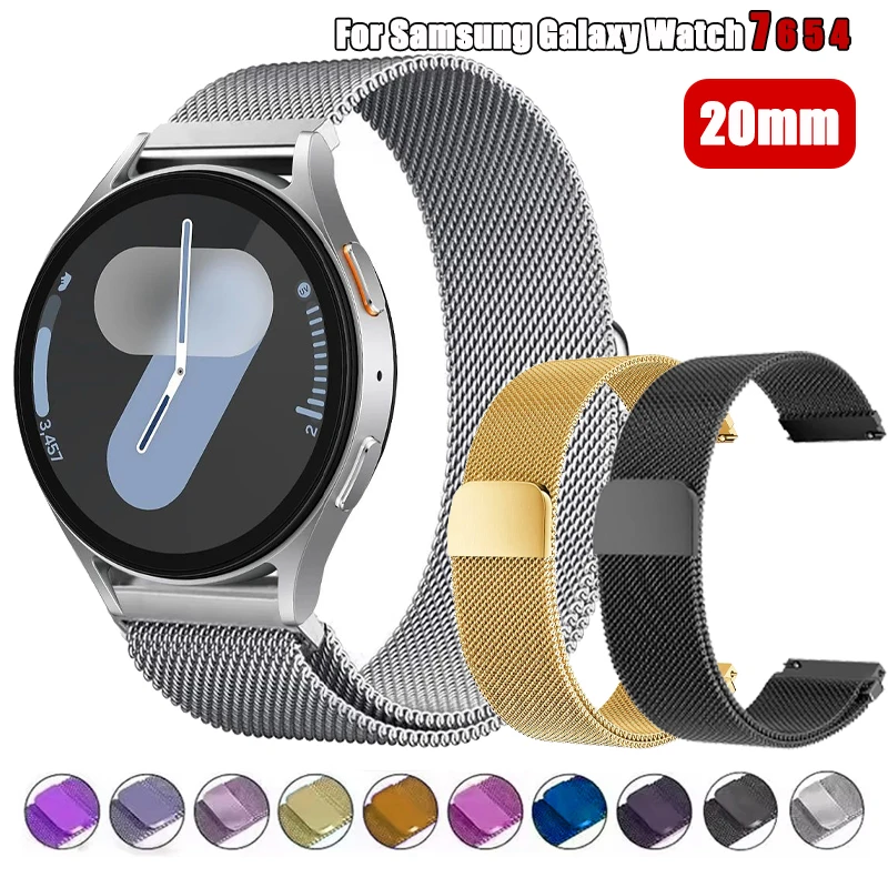 Magnetisches Milanese-Edelstahlarmband für Samsung Galaxy Watch 7 6 5 4 40 mm 44 mm Metallarmband für Galaxy 4 6 Classic 5 Pro Gürtel