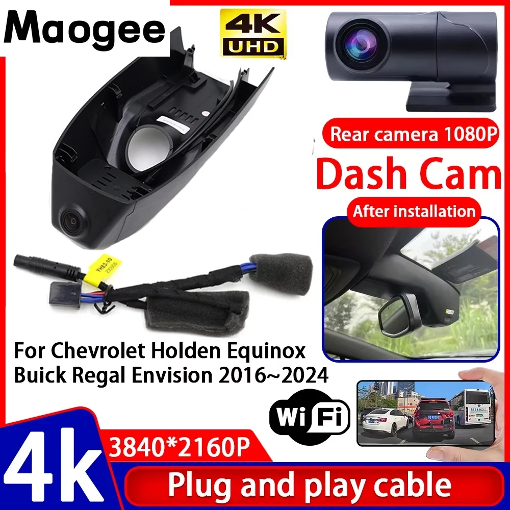 Grabadora de Video con Visión Nocturna 4K UHD, DVR para Auto, Plug and Play, para Chevrolet Holden Equinox Buick Regal Envision 2016~2024