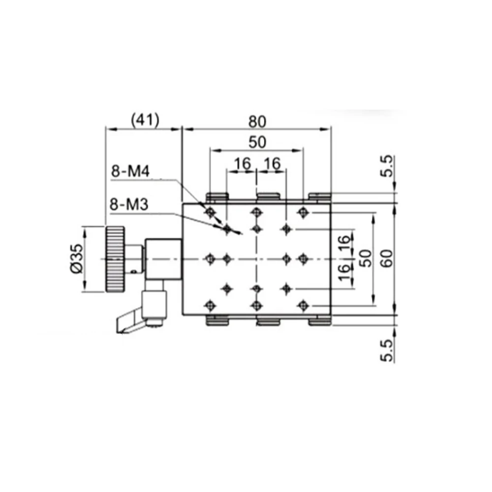 ZLJG60 Z-Axis Scissor Manual Lifting Platform 60x80mm Optical Precision Displacement Stage Aluminum Adjustable