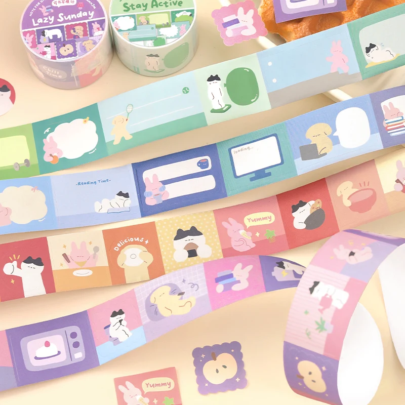 200cm/Roll INS Masking Tapes Cute cartoon pattern Decorative Label Stickers for Journal Scrapbooking Diary Album Stationery Tape