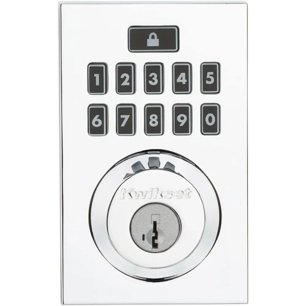 Contemporary Keypad SmartCode Electronic Deadbolt Smart Lock featuring SmartKey Security and ZigBee 3.0 Technology in Polished