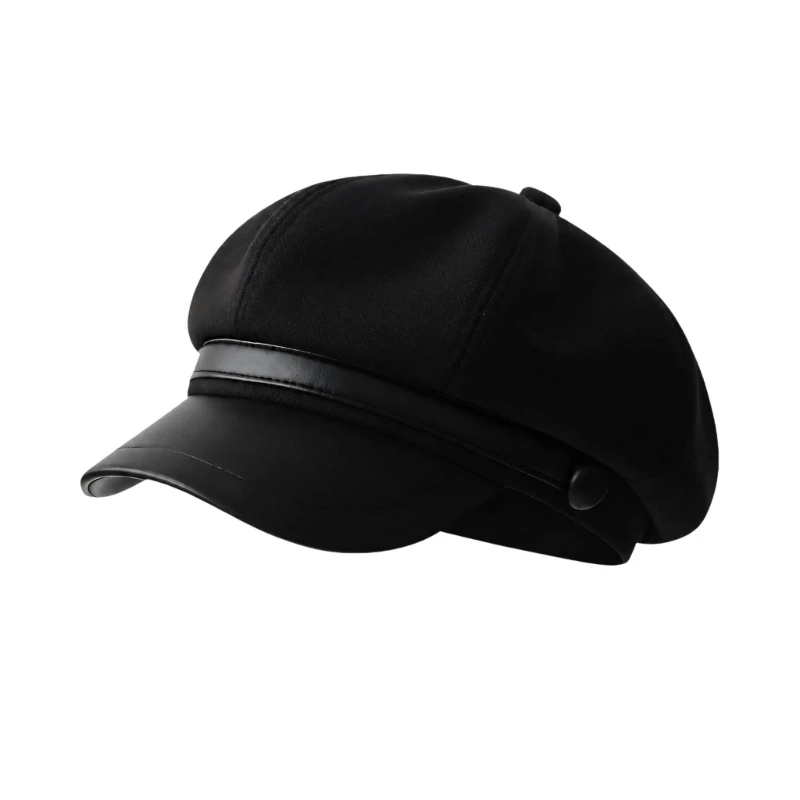 Eight-Panel Newsboys Cap for Adult, Polyester Octagonal Hat with Short Brims, and Smooth Comfortable Band for Women Girl Y166