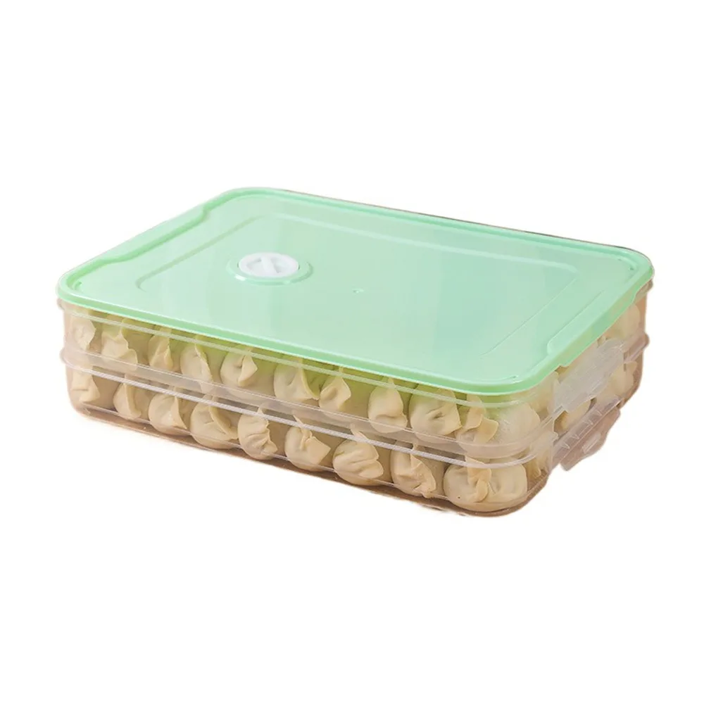 

Plastic Dumpling Box Transparent Multi-Layer Food Egg Frozen Box with Cover Sealed Wonton Fresh-Keeping Organizer for Home