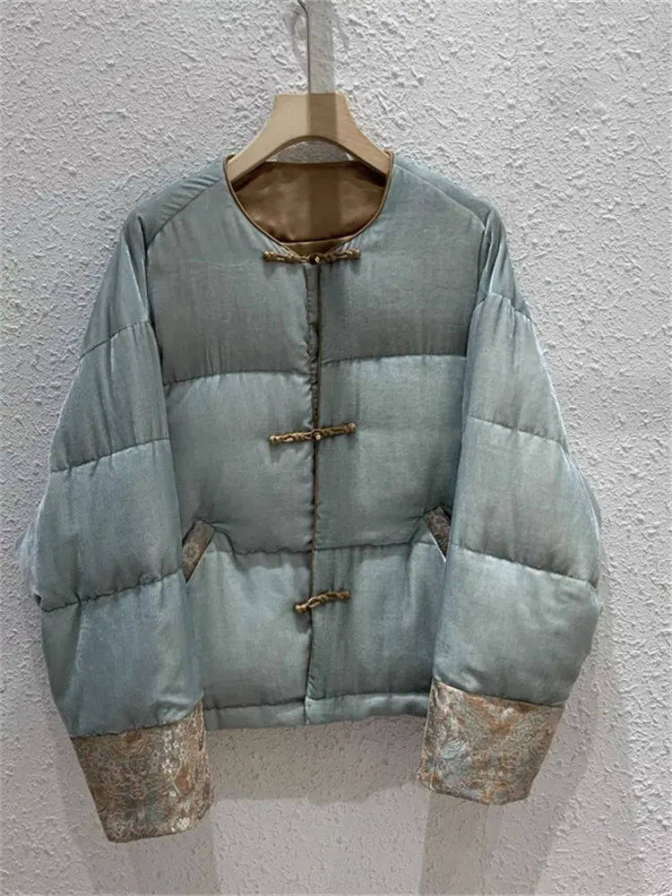 

Новая китайская улучшенная хлопковая куртка в стиле пэчворк для женщин, весенняя, оригинальный дизайн, ретро-стиль, популярное хлопковое пальто