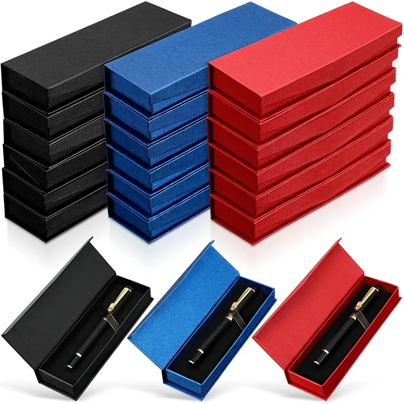 

5-20Pcs Pen Gift Boxes Empty Kraft Paper Gift Boxes Ballpoint Pen Jewelry Gift Box with Cushion Paper Gift Cases