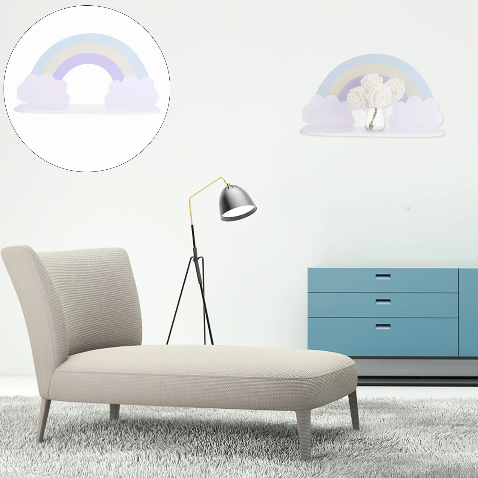 

1pc Colorful Mounted Simple Style Floating Shelves Bedroom Corner Organizer for Keys Books Home
