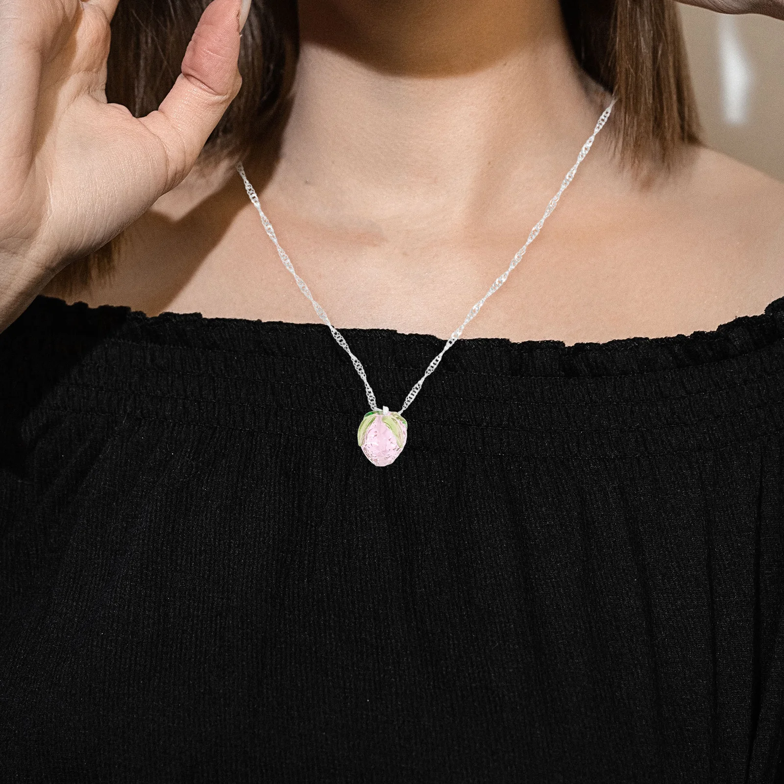 

16 Pcs Pendants Strawberries Strawberry Decor Items Beads for Jewelry Making Pink Fruit Charms