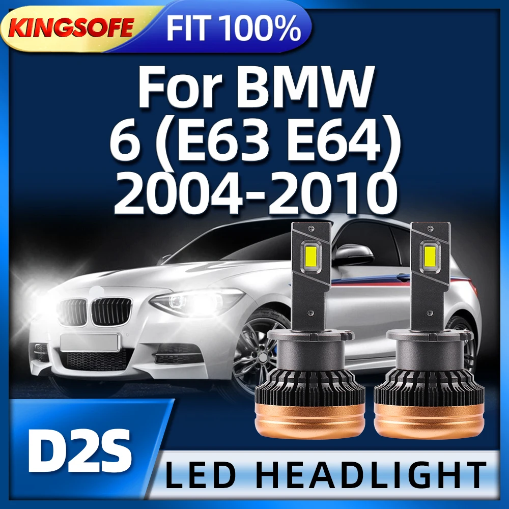 

High Bright 130W D2S Car Light Bulbs LED Headlights 6000K White Lamp For BMW 6 E63 E64 2004 2005 2006 2007 2008 2009 2010