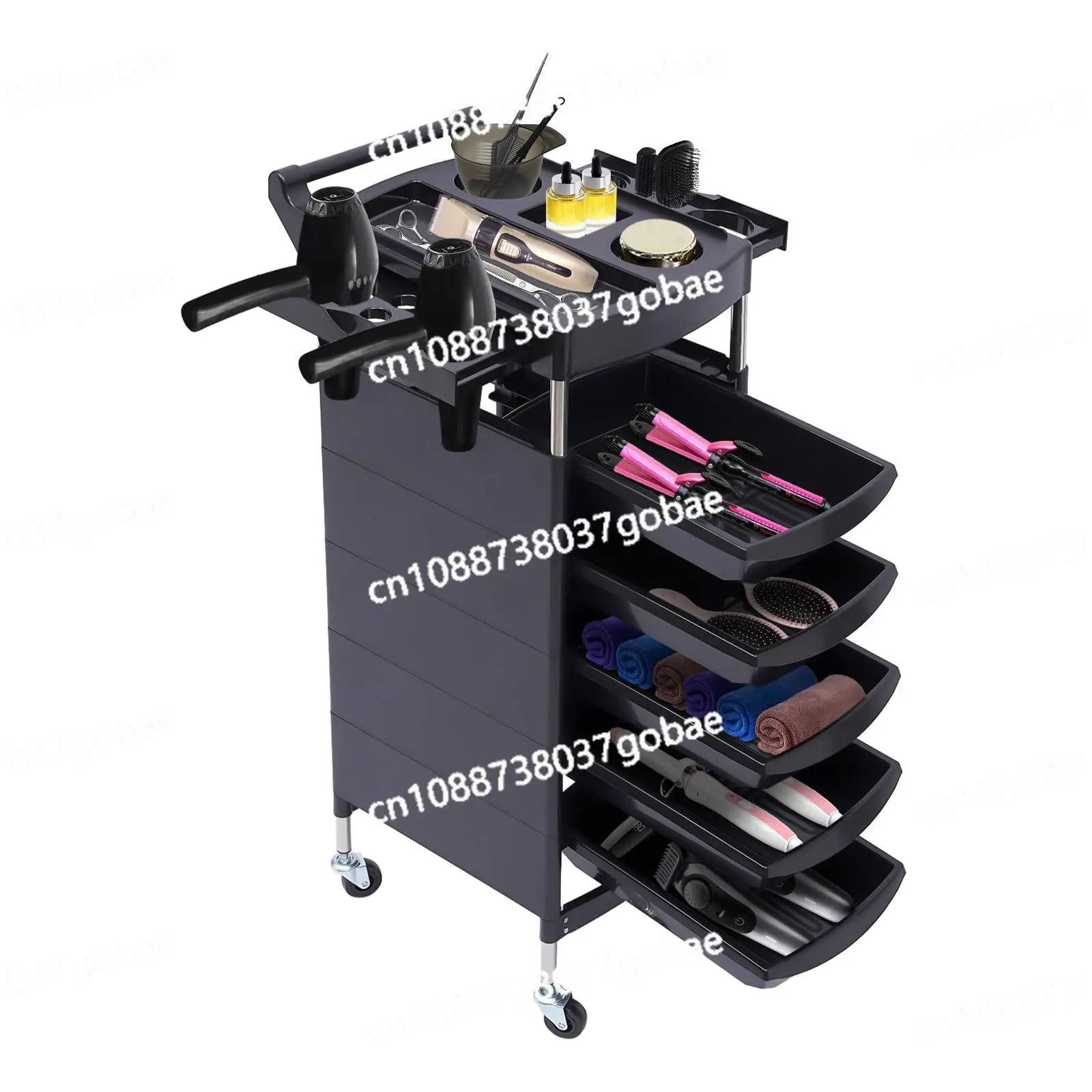 عربة أدوات صالون التجميل، رف متعدد الوظائف لتصفيف الشعر #4
