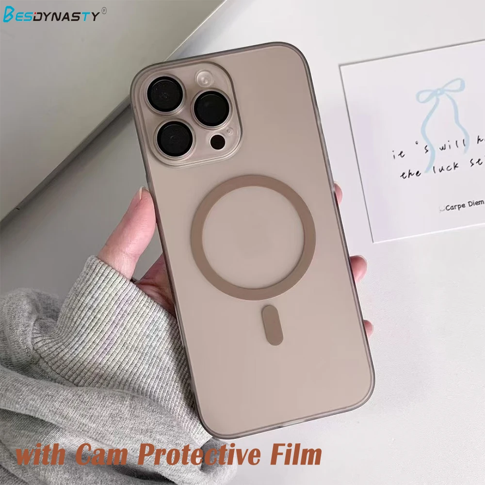 Matte Ultra-Thin for Magsafe Magnetic Case For iPhone 16 15 14 13 12 Pro Max Plus Full PC Hard Translucent Wireless Charge Cover