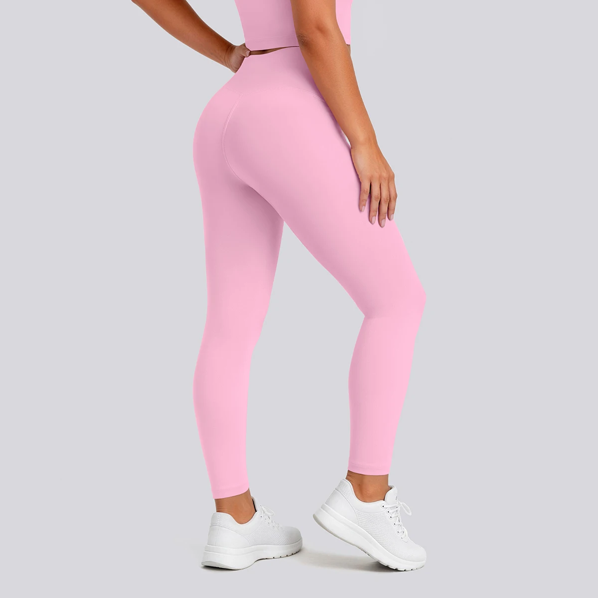Hochtaillierte, schnelltrocknende Yoga-Hose für Damen, Fitness-, Lauf-, Rad- und Workout-Leggings, einfarbige, formgebende Sport-Hose – Detail 40
