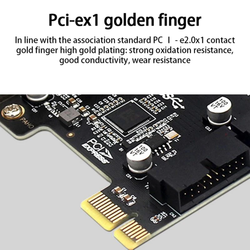 PH62 Desktop PCI-E To USB3.0 Expansion Card PCI-E Chassis Front Panel 19/20PIN Interface Cable