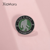 Hide And Seek Champion Enamel Pins Wild Man Medal Of Honor Badge Brooches Lapel Badges Funny Jewelry Gift For The Best Of You