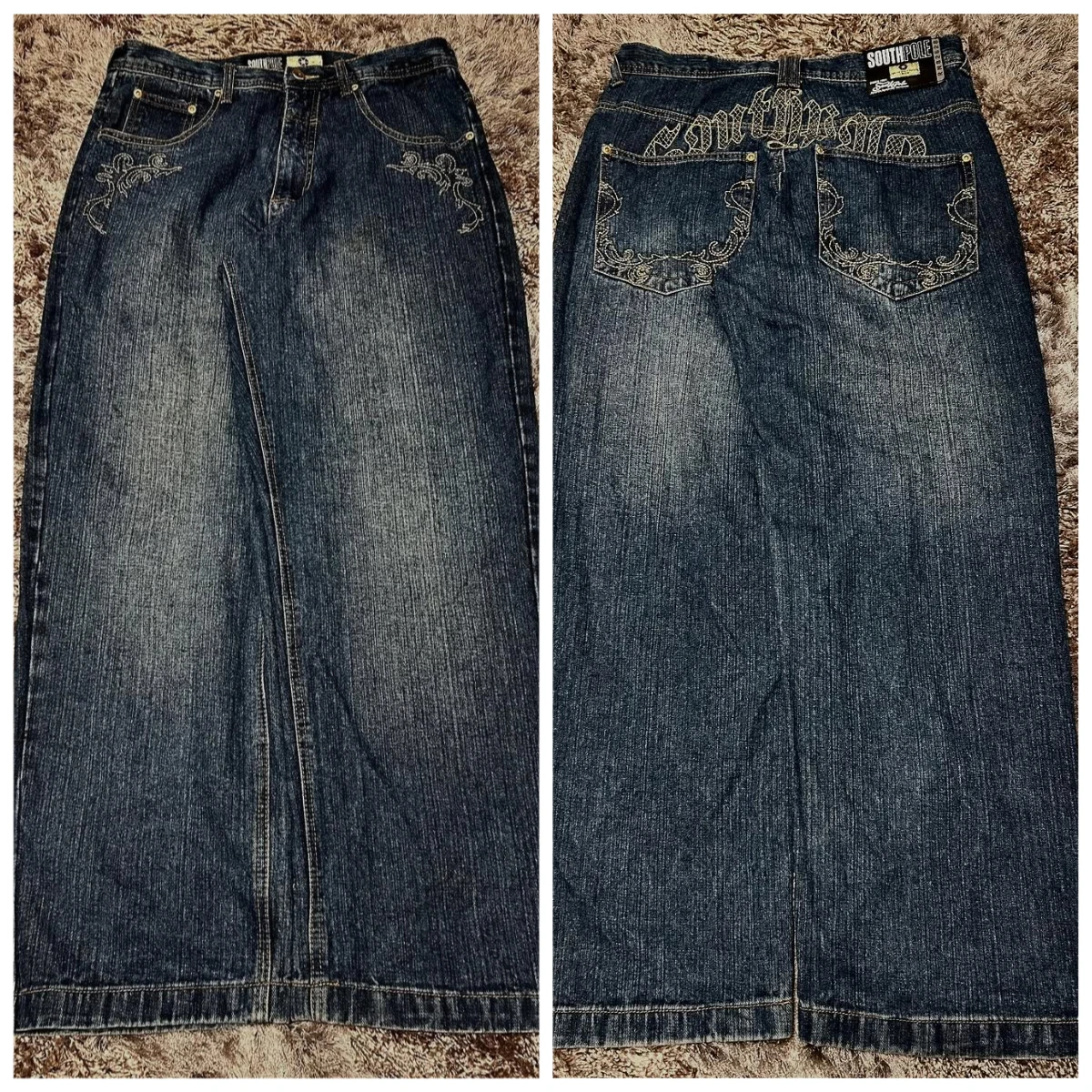 

Y2K Letter Design Hip-hop Trendy Loose Straight Jeans Retro American Fashion High-waist Women's Jeans Versatile Wide-leg Trouser