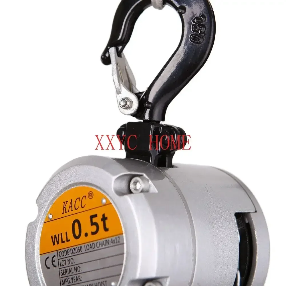 KACC Mini Hand Chain Hoist Hook Mount 0.25/0.5 Ton Capacity 3M Lift  CE Certificate Portable Manual Lever Block Lifting