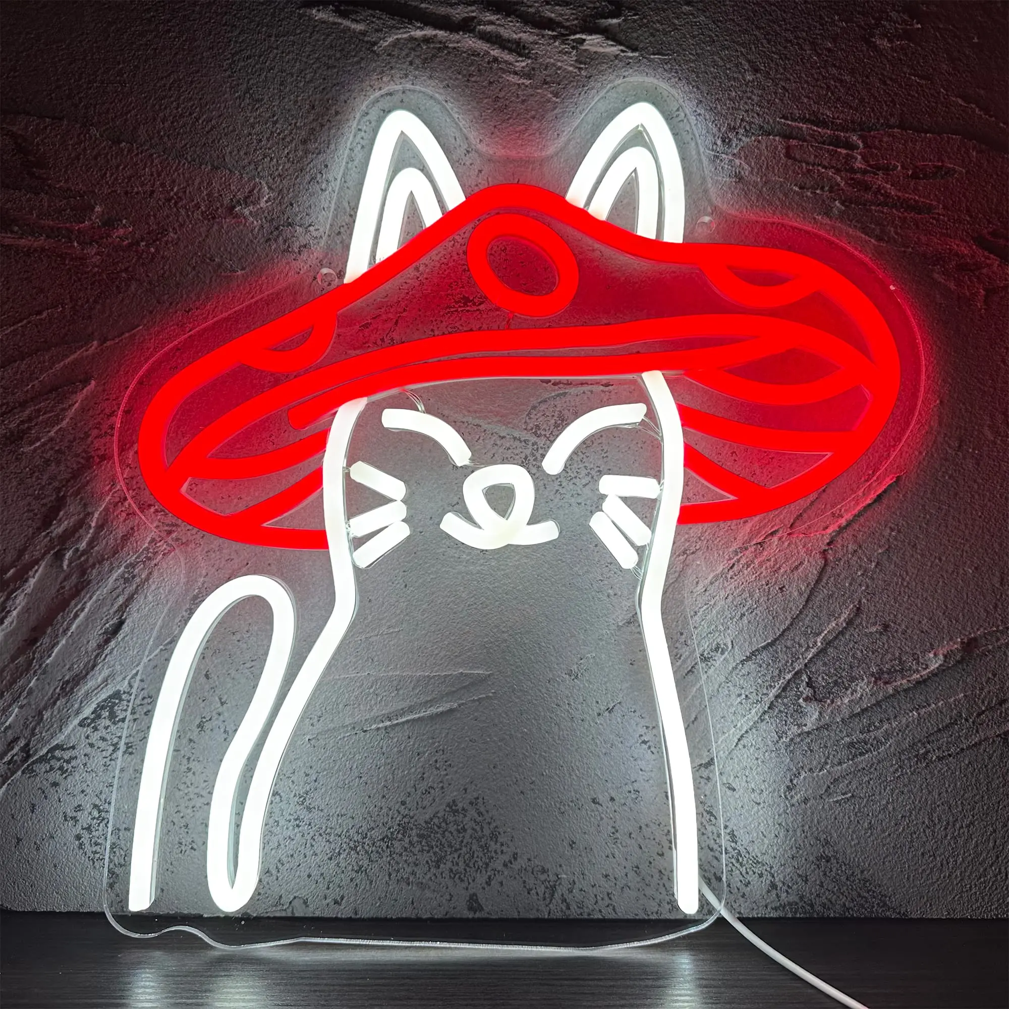 Mushroom Cats Neon Sign, Cute Cat Decor, Gift for Cat Lovers, Mushroom Led Neon Light