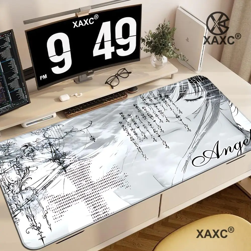 

Anime Aesthetics Black White Mouse Pad Girls Large Gaming Desk Mat XXL Laptop PC Deskpad Table Decort E-Sports Extended HYBXXC