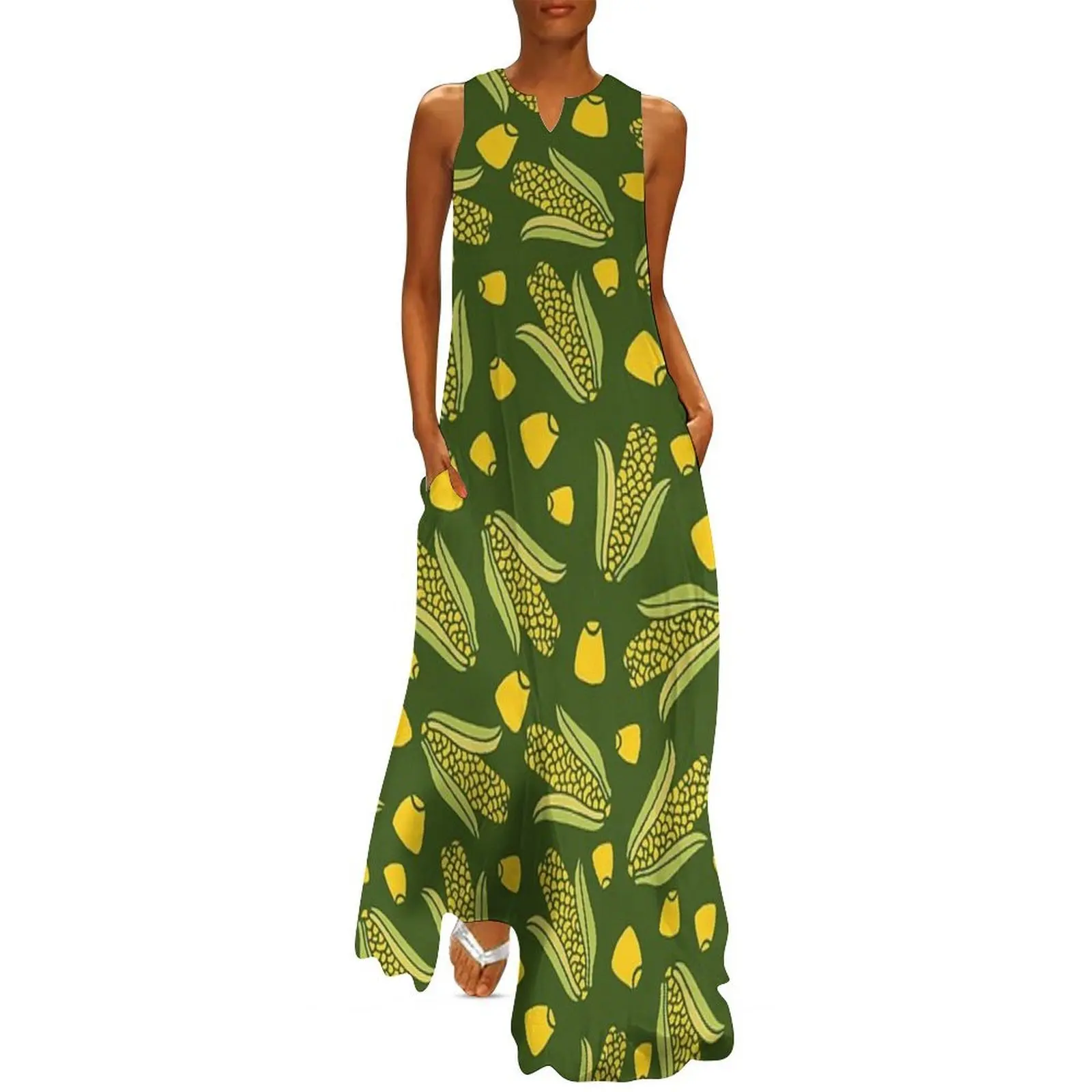 

Corn seamless pattern Long Dress summer dress korean women summer dress for women 2025 Dance dresses wedding guest 2025