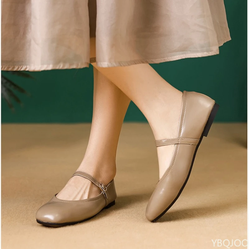 أحذية صيفية عصرية متعددة الاستخدامات ذات نعل ناعم وفم ضحل ونعل كلاسيكي كاجوال بمقدمة مربعة أحذية فردية أنيقة وبسيطة للنساء