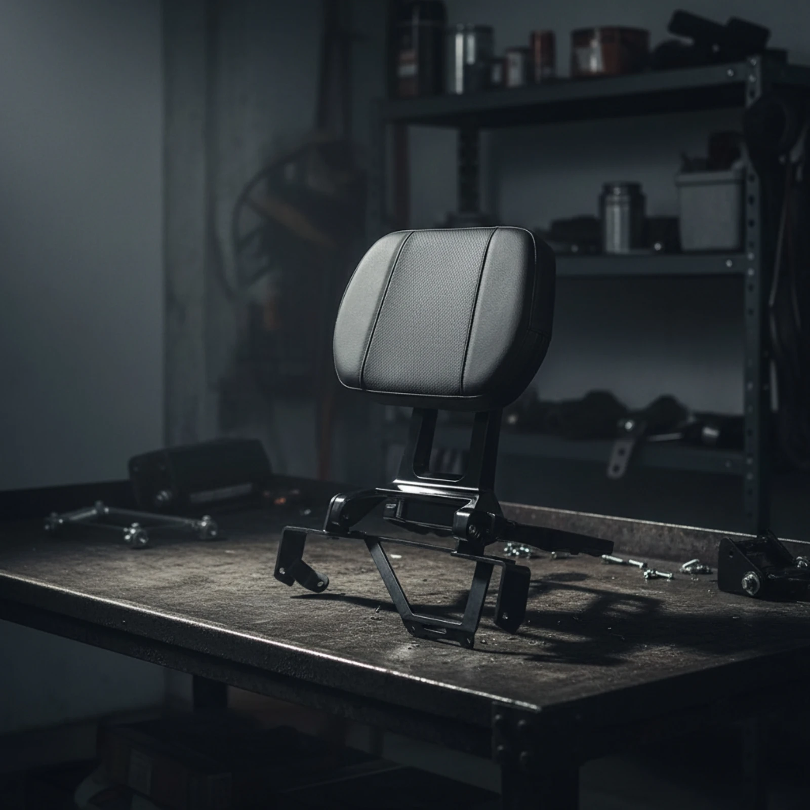 Motorcycle Backrest Assembly Stable Backrest with Metal Bracket Mount Easy to Install Hardware Rust-Resistant for Touring