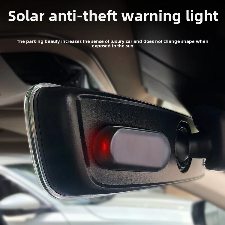 Car Solar Warning Flash Light Wiring-free Modification Universal Simulation Induction Led Breathing Simulation Anti-theft Light