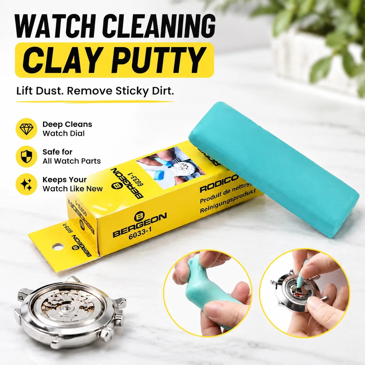 Watch Cleaning Clay Putty Adhesive Dust Remover for Watch Dial Surface Sticky Dirt Cleaner