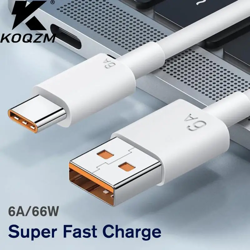 1m/1.5m/2m 6A 66W USB Type-c Super Fast Charge Cable For Smartphone Charger Flash Charging Cable