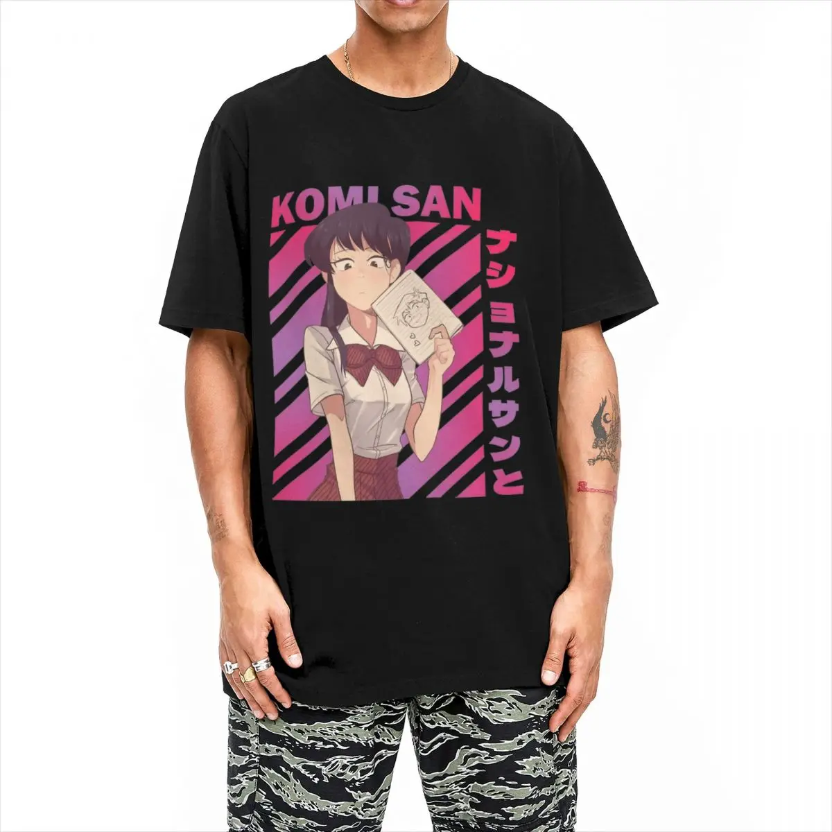 Komi Can't Communicate T-Shirt Leisure T Shirts Short Sleeve Streetwear Tshirt Beach Cotton O-Neck Oversized Tees